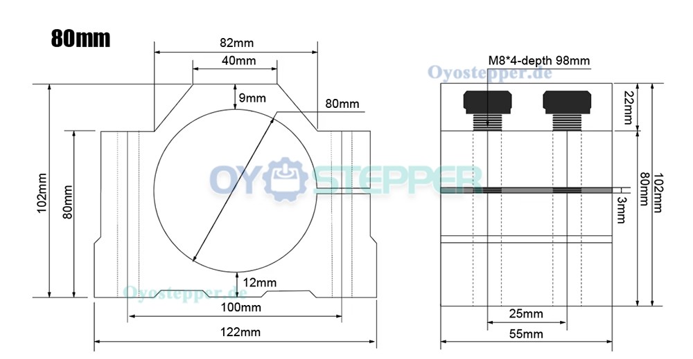 Luftgek&uuml;hltes CNC HF- Fr&auml;sspindel-Set 2,2kW &Oslash;80mm ER20 24000U/min mit 2,2kW Frequenzumrichter